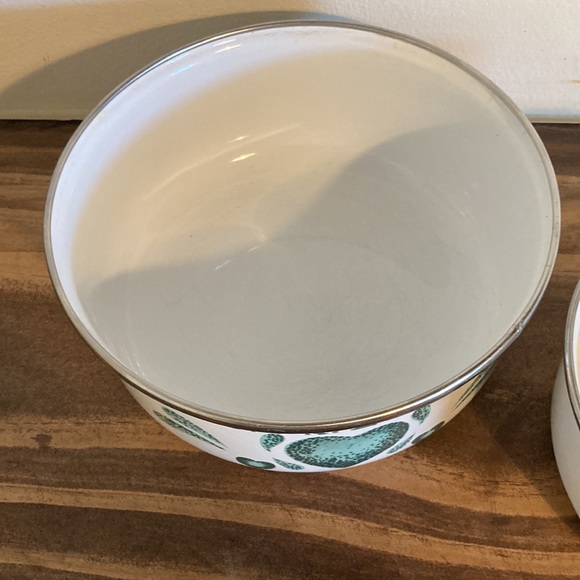 Vintage Corelle Nesting Bowls, white with green hearts - Picture 4 of 5